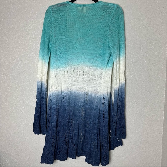 Anthropologie Moth Tonal Tide Cardigan Ombre Blue Size M - Picture 7 of 7
